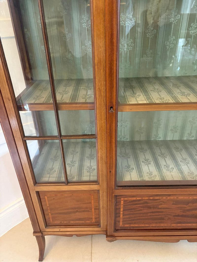 Superb Quality Antique Edwardian Inlaid Mahogany Display Cabinet - Image 6